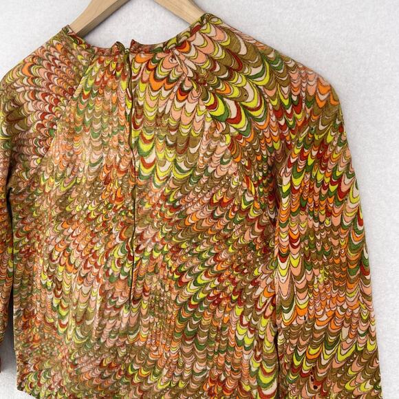 GOLDWORM Sweater Womens 8 Virgin Merino Wool Mod Retro Orange Italy VTG - Picture 7 of 16